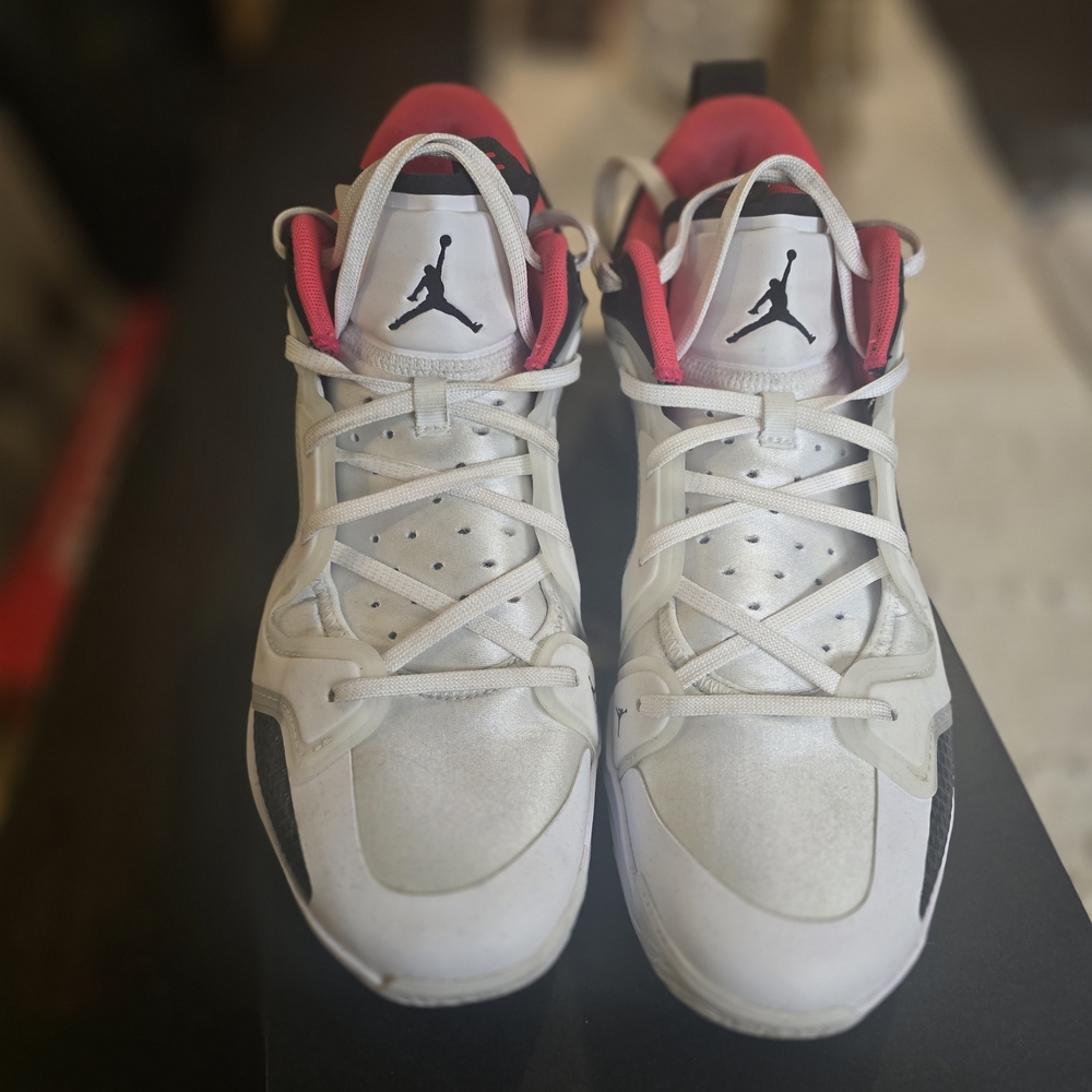 Air Jordan 37 Lows. Black, White, & Siren Red. Great Condition